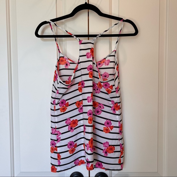J.Crew Floral Stripe Chiffon Cami 2 - Picture 2 of 4